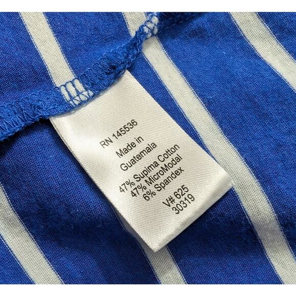 Coldwater Creek Top Blue White Stripe Long Sleeve Misses Size M - Picture 5 of 6